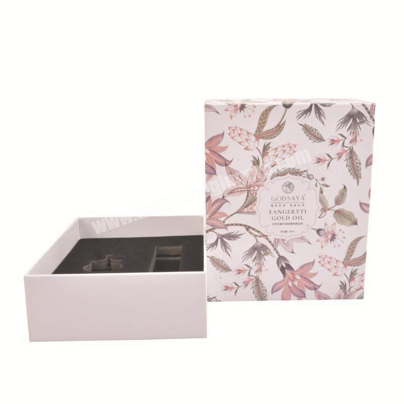Wholesale Custom Floral Gift Paper Box with Lid and Foam Insert and Custom Logo