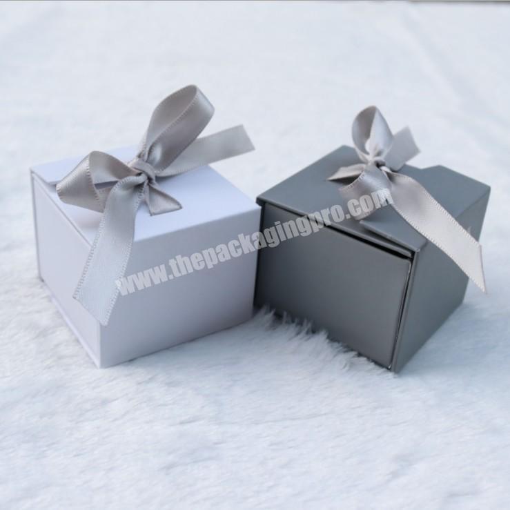 Wholesale Custom Foldable MagneticJewelry RingNecklaceEarring Packaging Gift Box With Ribbon