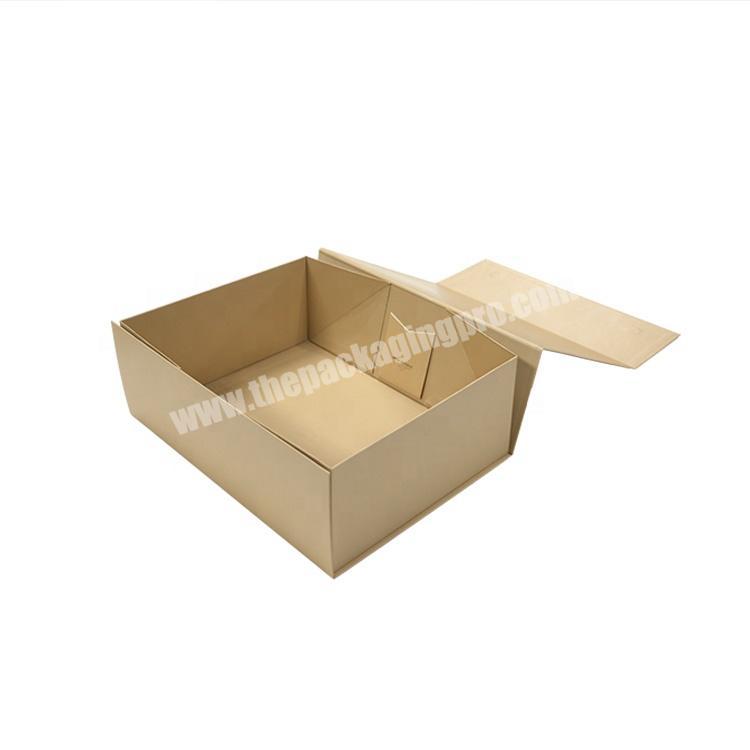 Wholesale Custom Folding Cardboard Brown Craft Kraft Paper Gift Box with Ribbon Closure