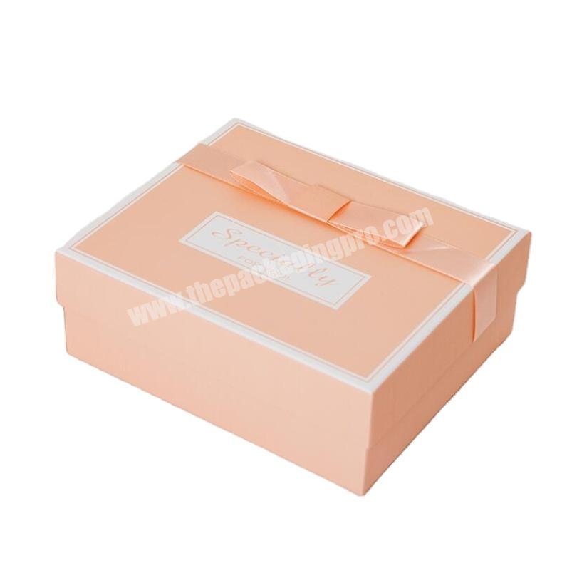 wholesale custom gift box square bowknot cardboard box birthday graduation