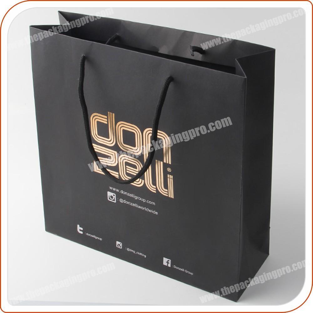 wholesale custom golden logo gift paper bag for shopping