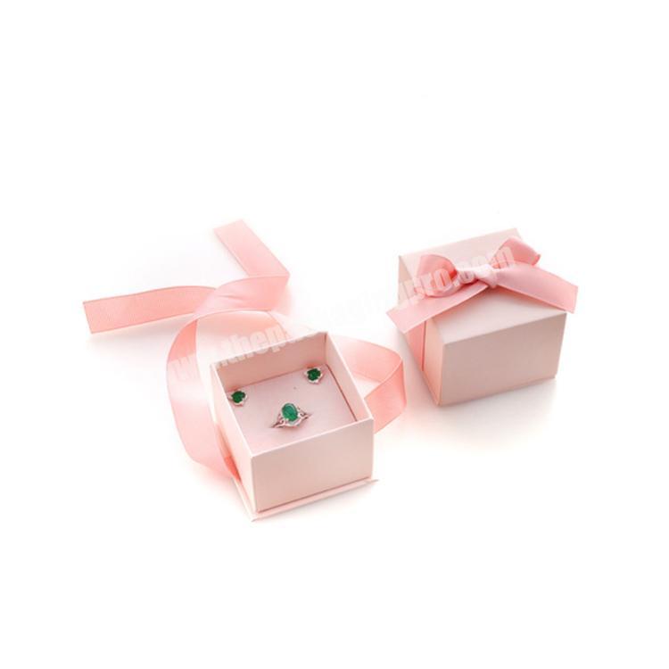 Wholesale Custom Handmade Pink Necklace Jewelry Gift Box With Bow