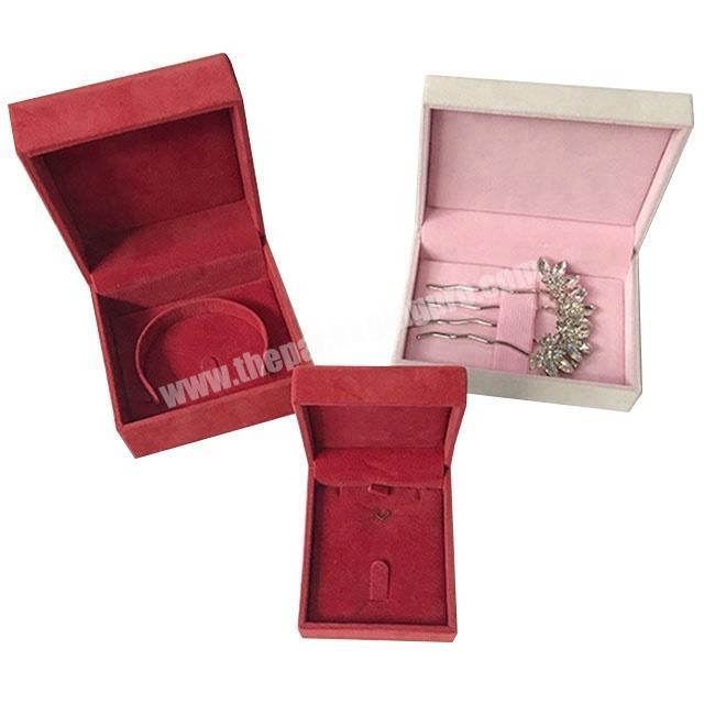 wholesale custom handmade velvet bracelet ring jewelry box