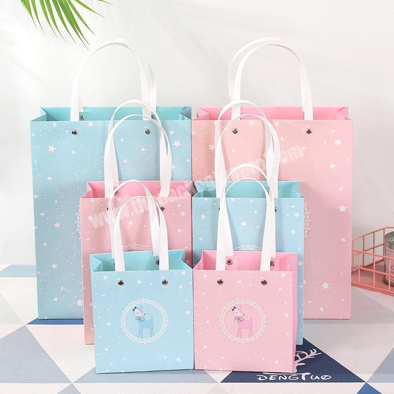 Wholesale custom happy birthday series 3D pattern glitter shopping gift paper bags for kids