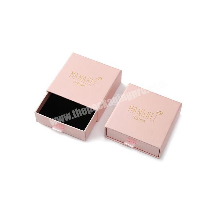 Wholesale Custom Jewelry Box logo cardboard drawer box chic small Jewelry packaging box Come With cushion