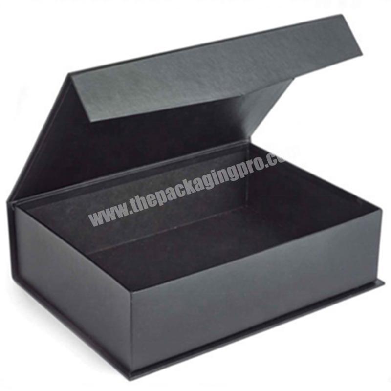 Wholesale Custom Logo Black Recycled Cardboard Wine Bottle  Packaging Magnetic Closure Black Foldable Paper Gift Boxes
