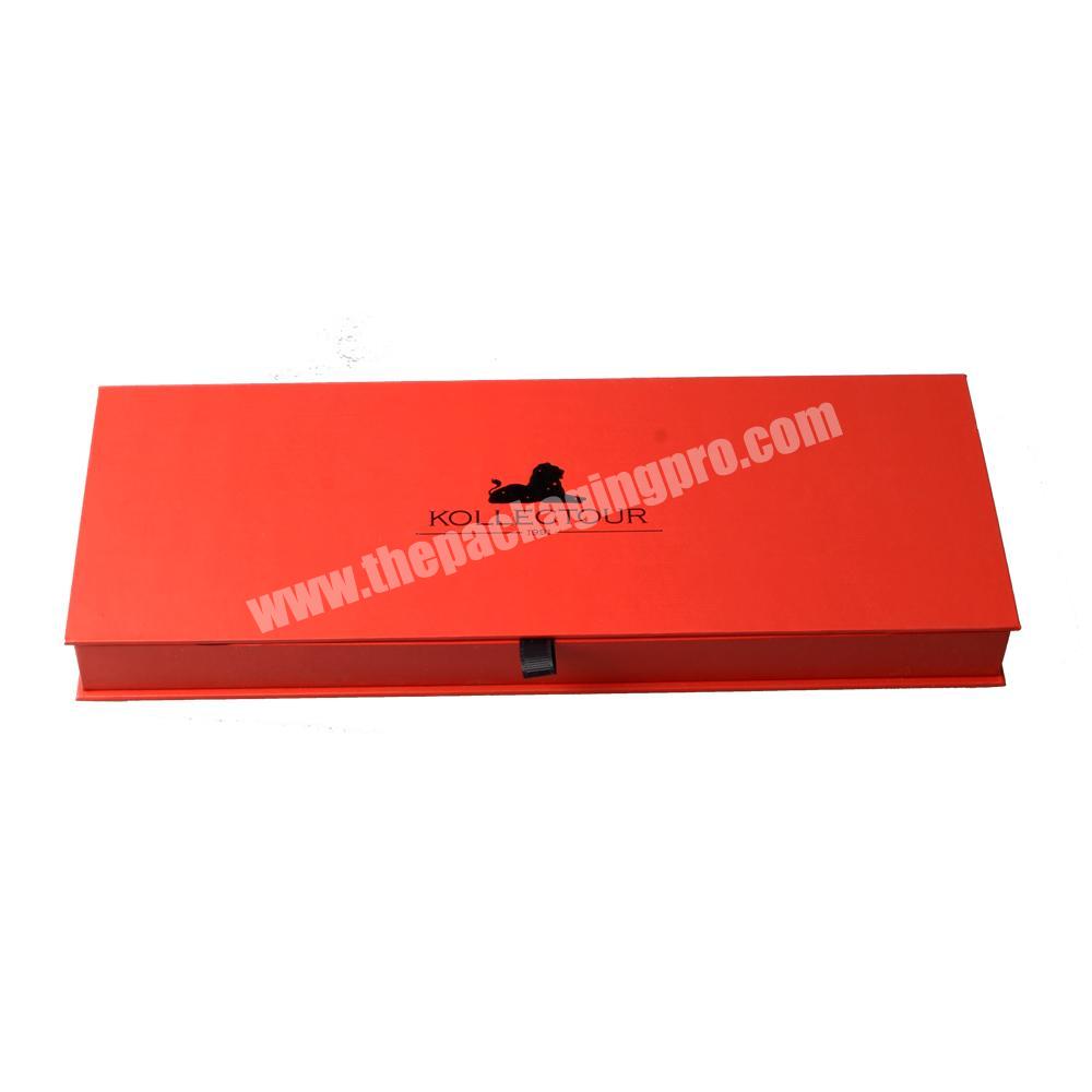 Wholesale Custom Logo Book Shape Elegant Black Silk Packaging & Rigid Boxes With Ribbon