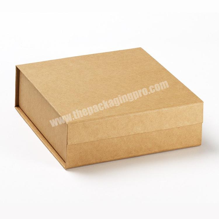 Wholesale custom logo brown kraft paper foldable folding gift packaging box flip cardboard box
