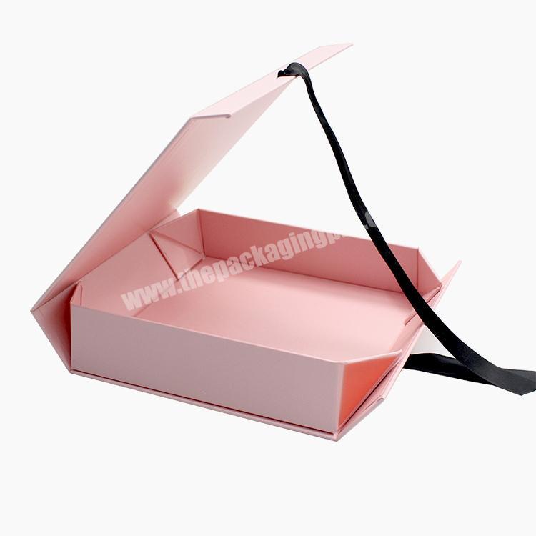 Wholesale custom logo cardboard paper wedding foldable gift box packaging with magnetic closure