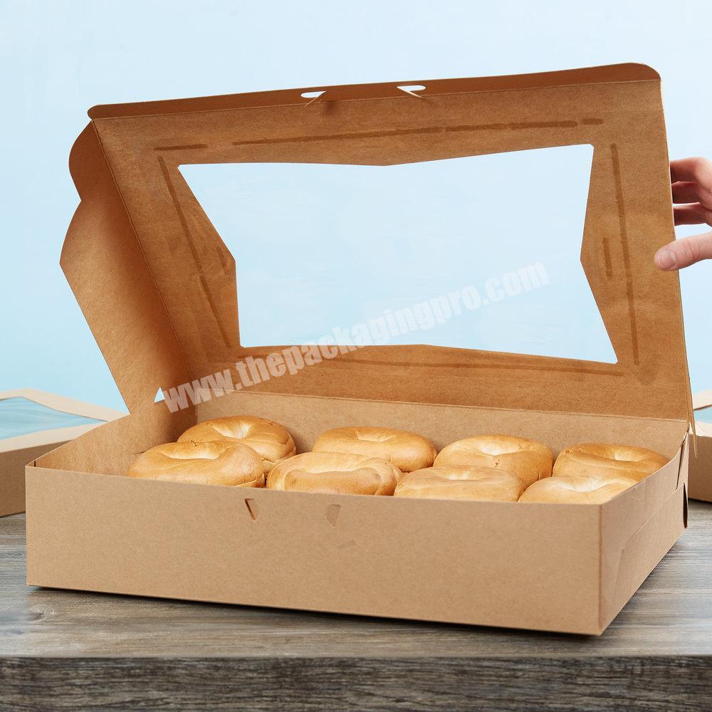 Wholesale Custom Logo Clear Top Window Pastry Cookies Chocolate Kraft White Yellow Box Packaging Box