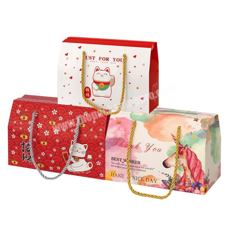 Wholesale Custom Logo Creative Christmas Birthday Chocolate Candy Gift Packing Box with Handle
