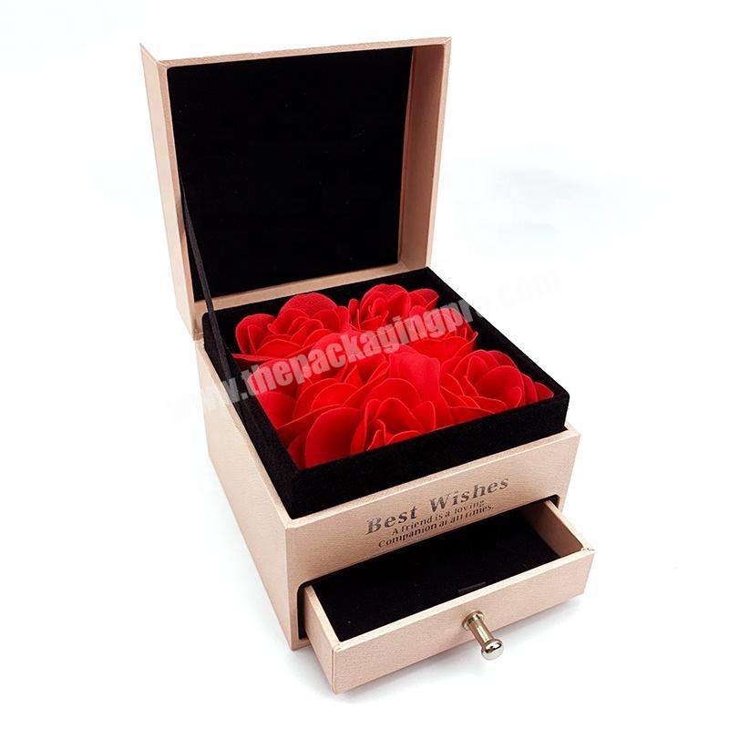 Wholesale custom logo drawer flower packaging paper gift box for jewelry