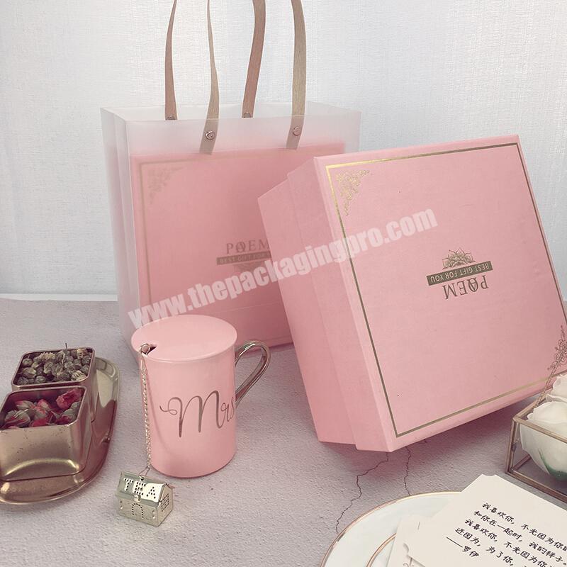 Wholesale Custom Logo Elegant Portable Cup Gift Packing Box with Layer  Lining