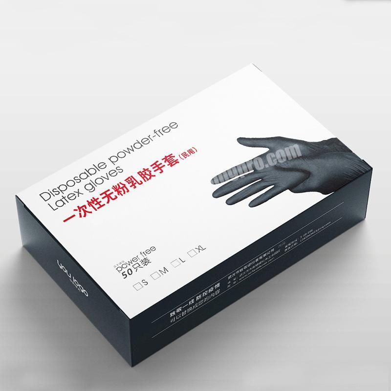 Wholesale custom logo medical surgical disposable latex nitrile gloves packaging boxes gloves package