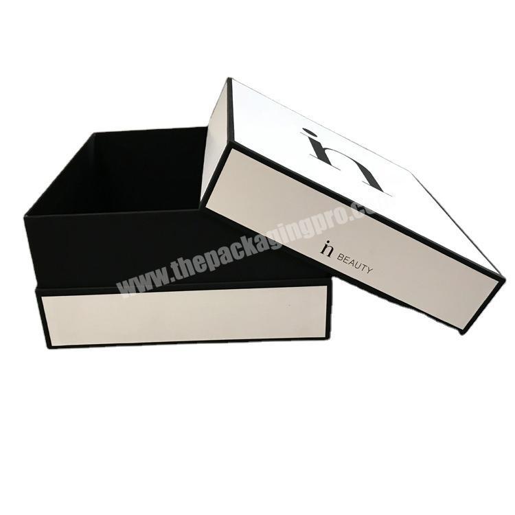 Wholesale Custom Logo Paper Cosmetic Gift Packaging 2 Piece Rigid Cardboard Lid Box With Neck