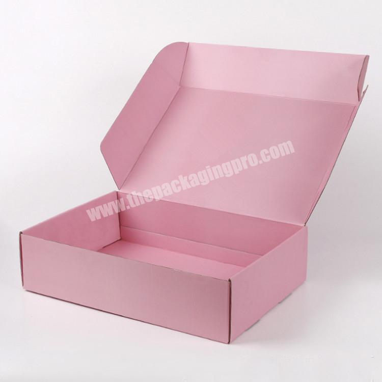 Wholesale custom logo pink shipping mailer packaging box corrugated cardboard box