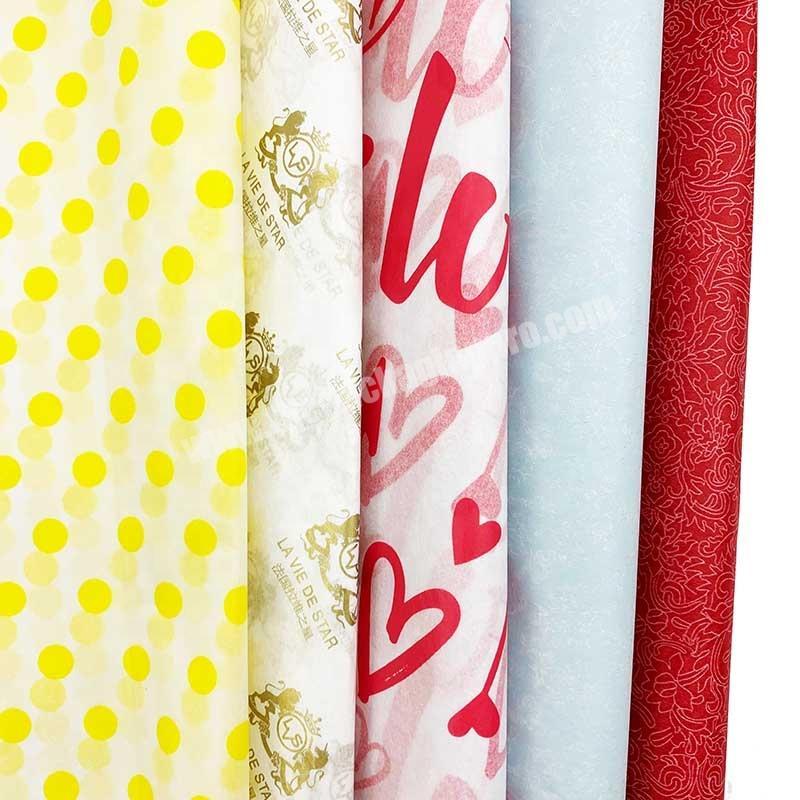 Wholesale custom logo printed dots tissue wrapping paper for products packaging