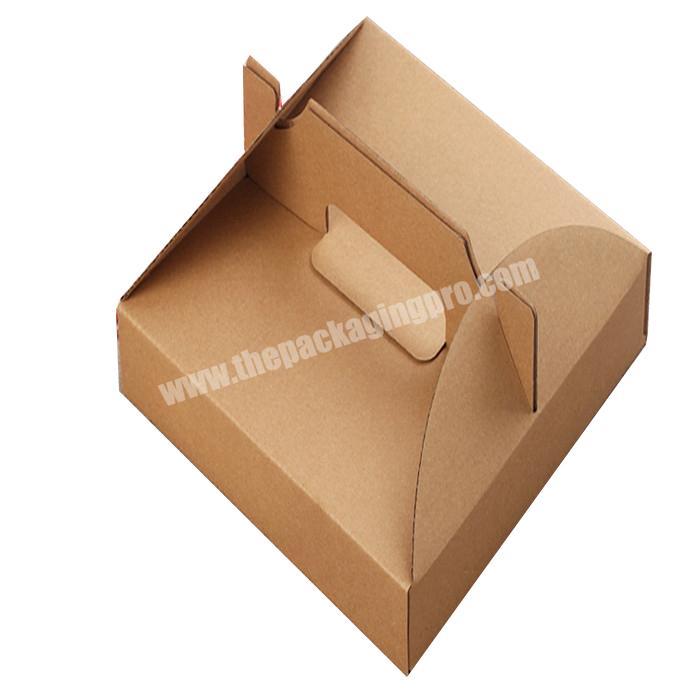 Wholesale custom logo printed hign quality corrugated cardboard pizza box with handle