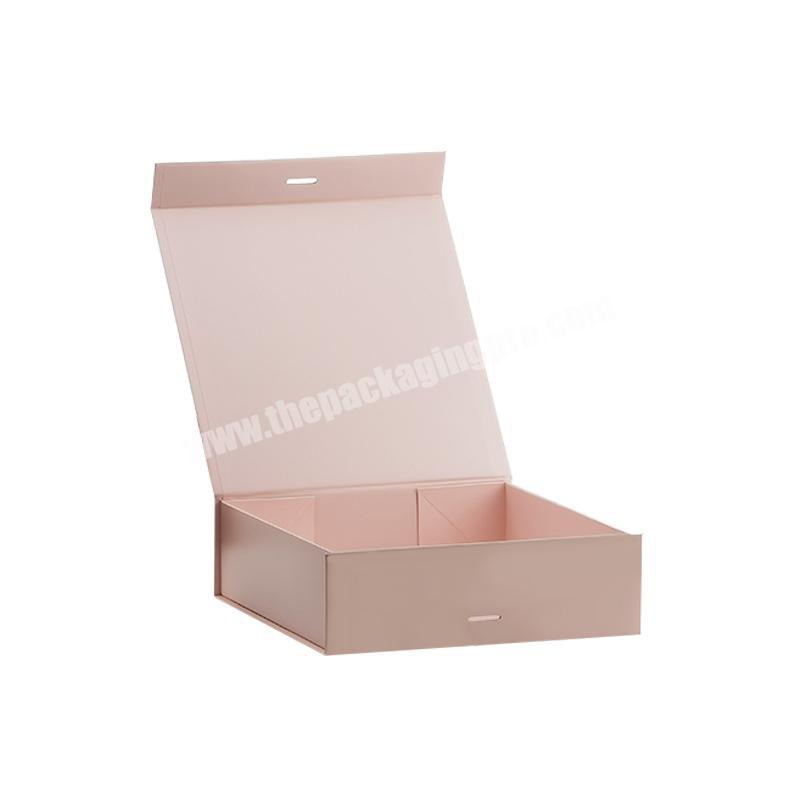 Wholesale custom logo printing folding pink wig gift box packaging with ribbon
