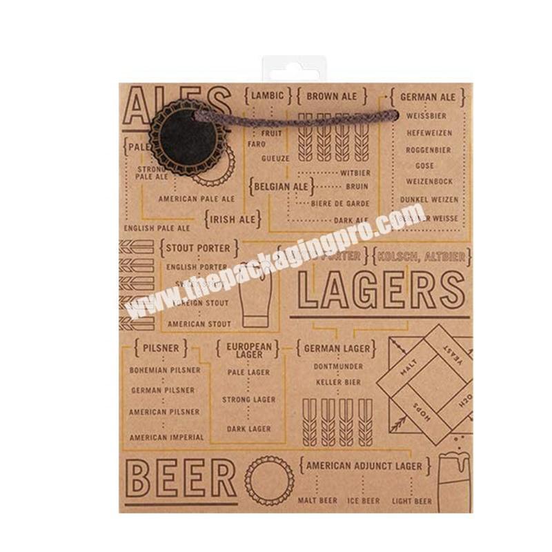 Wholesale Custom Logo Printing Food Take Away Brown craft Paper Bag With Handle