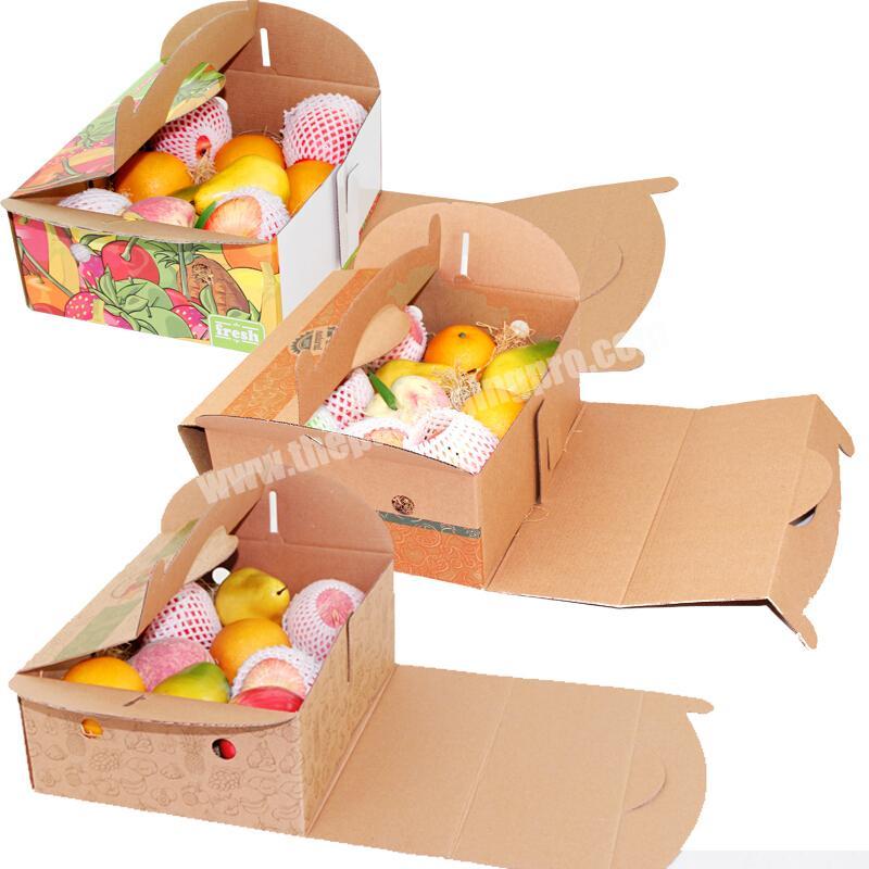 Wholesale Custom Logo Recyclable Disposable Fresh Fruit Apple Mango Peach Packing Carton
