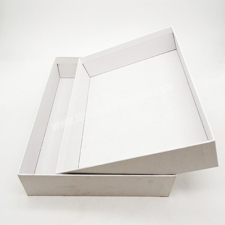 Wholesale custom logo rigid cardboard luxury white clothing gift box garment packaging box for packages
