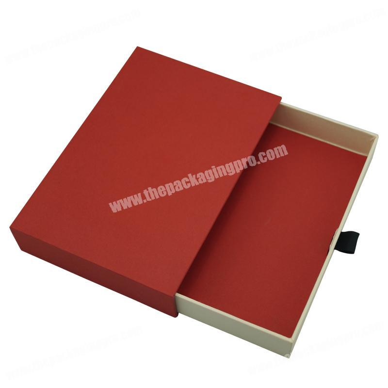 Wholesale Custom Logo Stamping Matte Special Art Paper Slide Drawer  Gift Box Packaging