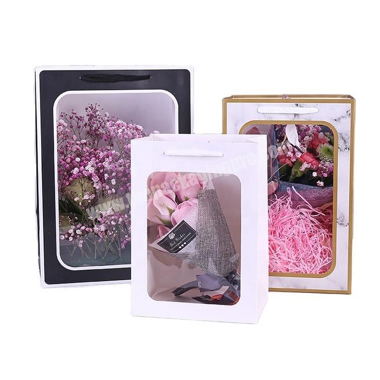 Source Logo Personalized Portable Bouquet Flower Carrier Gift Packing Dried Flower  Paper Bags on m.