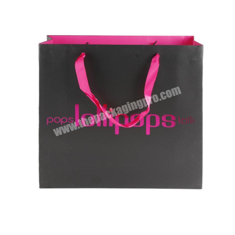 Wholesale custom luxury paper bag with ribbon handle