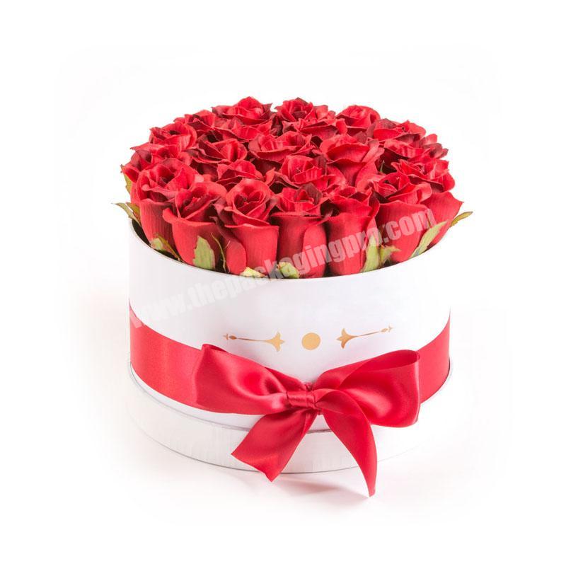Wholesale Custom Luxury Paper Boxes Packing Round Flower Box For Preserved Roses