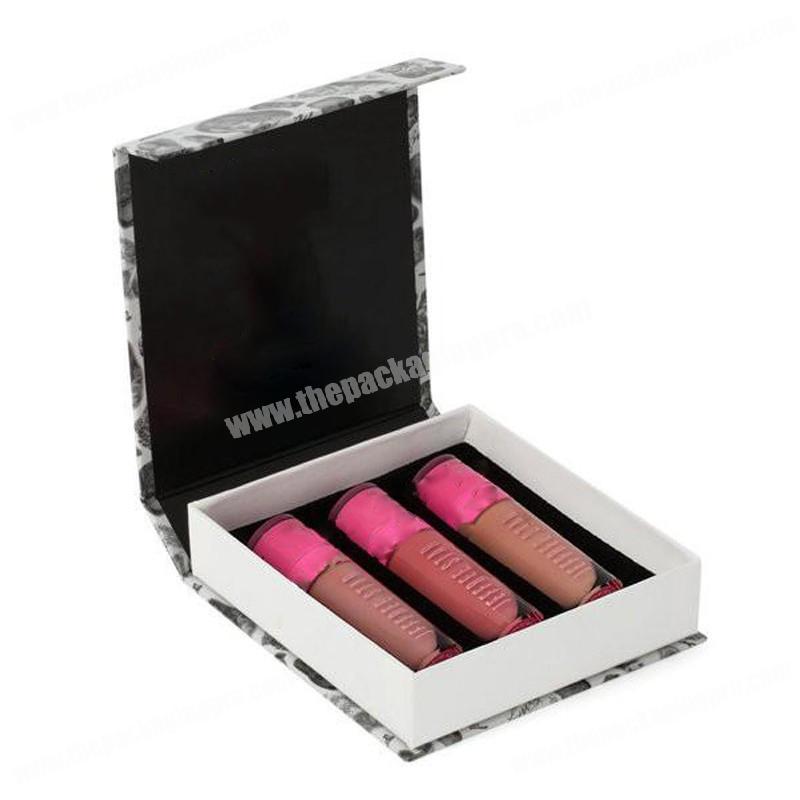Wholesale custom made cosmetic hard paper luxury lipstick packaging box