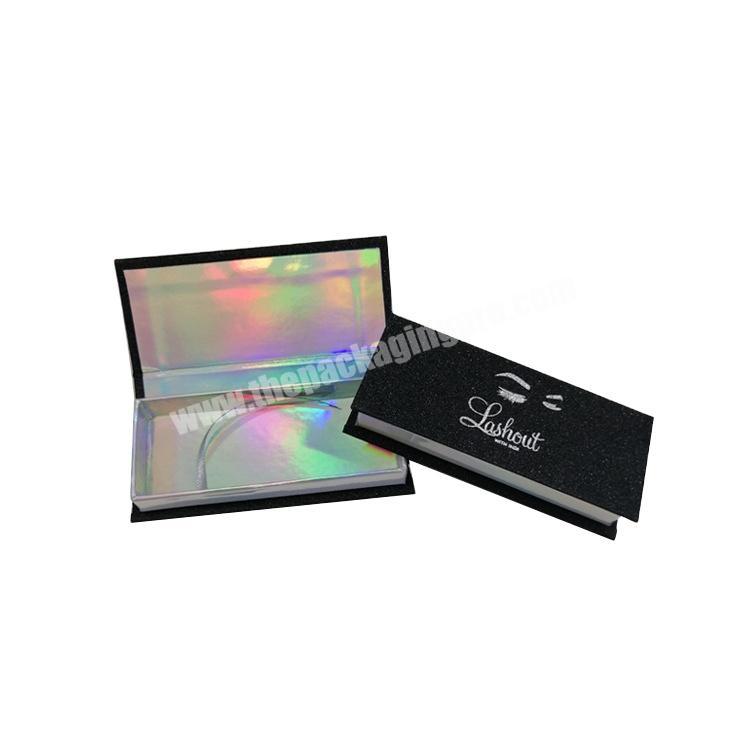 Wholesale custom-made personal high-end brand eyelash packaging box 3d holographic black eyelash box cosmetic packaging box