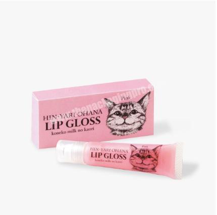 Wholesale custom makeup box pink paper foldable lip gloss customized lipgloss box