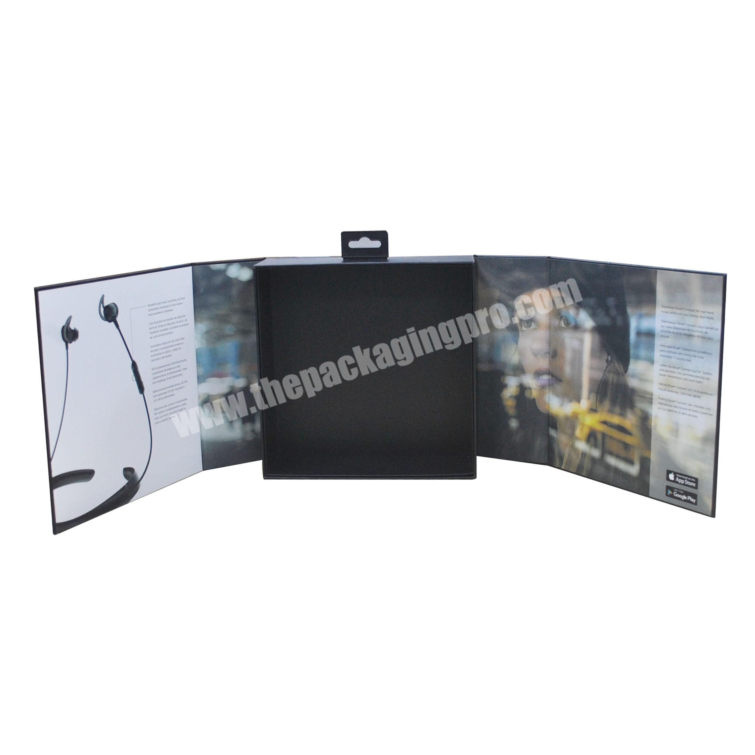 Wholesale custom matte black rigid packaging box with cover