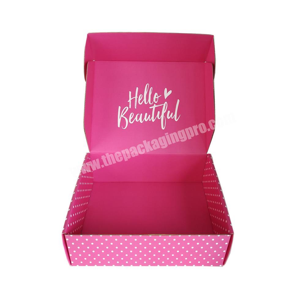 Wholesale custom montly subscription makeup mailer box corrugated paper box postal packaging clothing and scarf