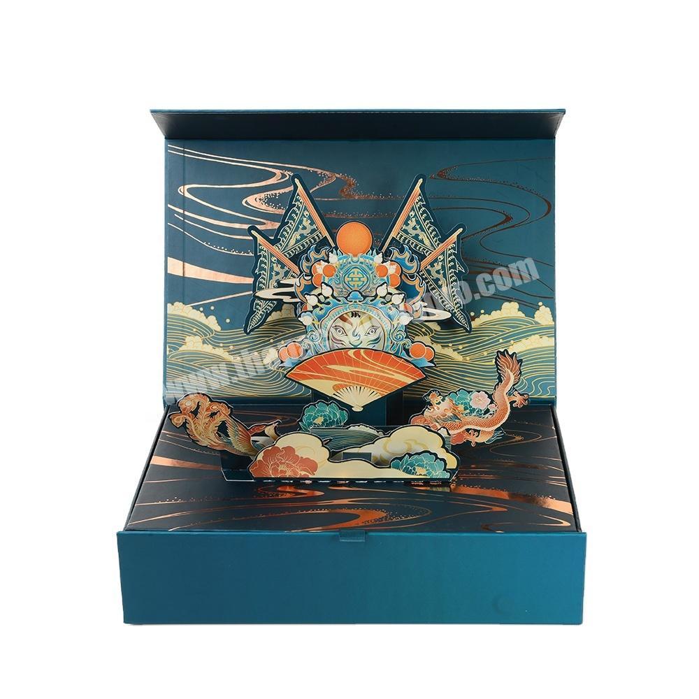 Wholesale Custom Print 3D Design Spot UV Gold Foil Luxury Cardboard Book Shape Skincare Magnetic Gift Paper Packaging Box