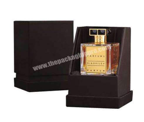 Wholesale custom printed black rigid candle packaging cardboard luxury perfume gift box with lid