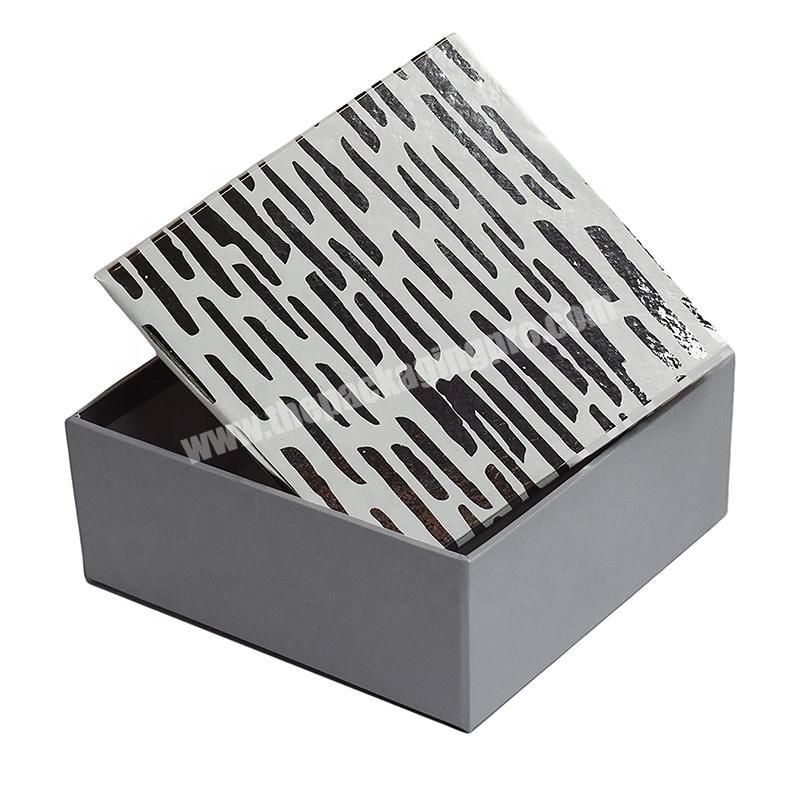 Wholesale custom printed jewelry black cardboard paper box birthday christmas gift box black white color