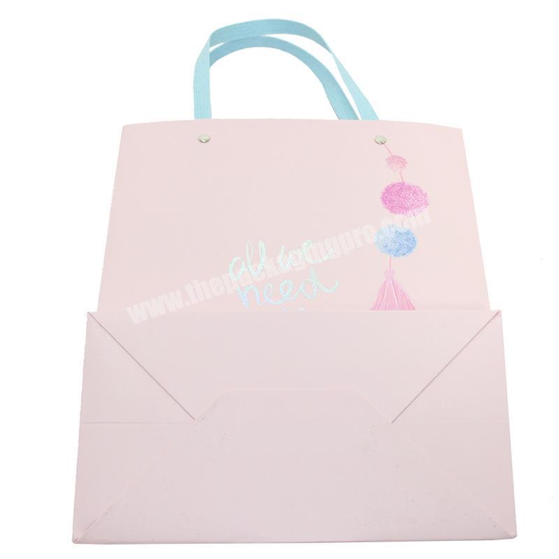 Wholesale Custom Printed White Brown Kraft Gift Craft Shopping Paper Bag With Your Own Logo For Ribbon Handles