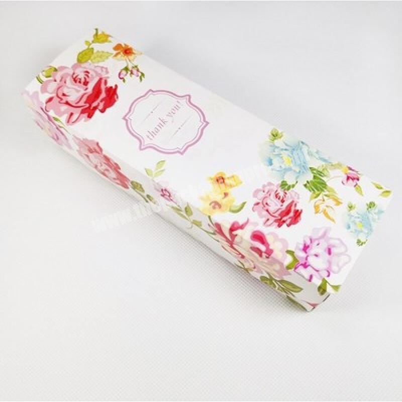 Wholesale Custom Printing Book Shaped  Foldable Floral Cookies  Packaging Box for Private Home Bakery