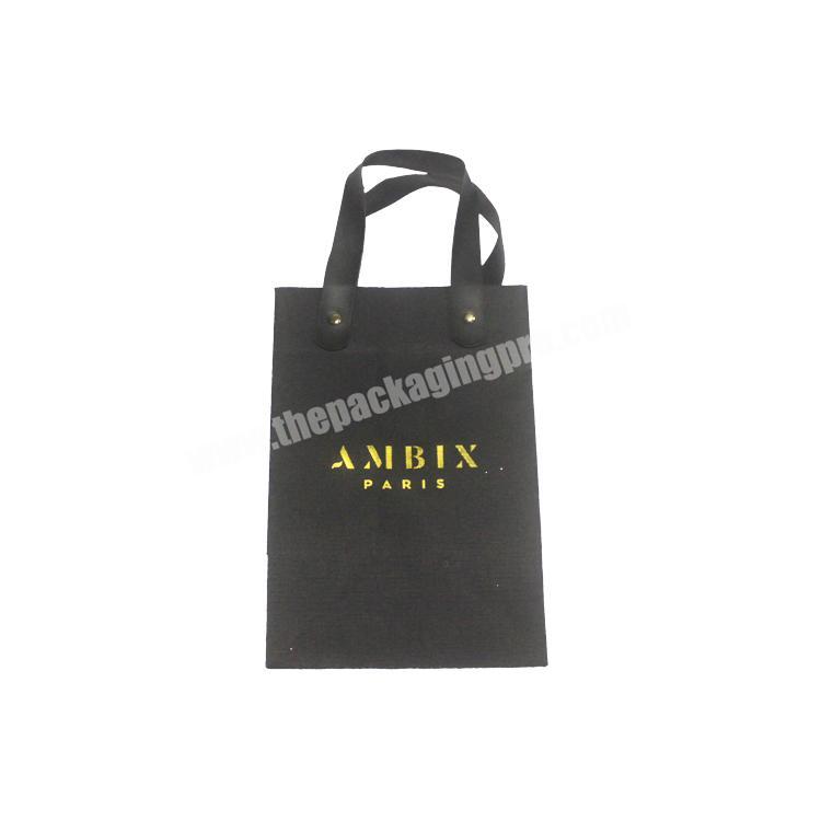 Wholesale Custom Printing Gift Paper Packaging Fashion Matt Black Bag With Logo