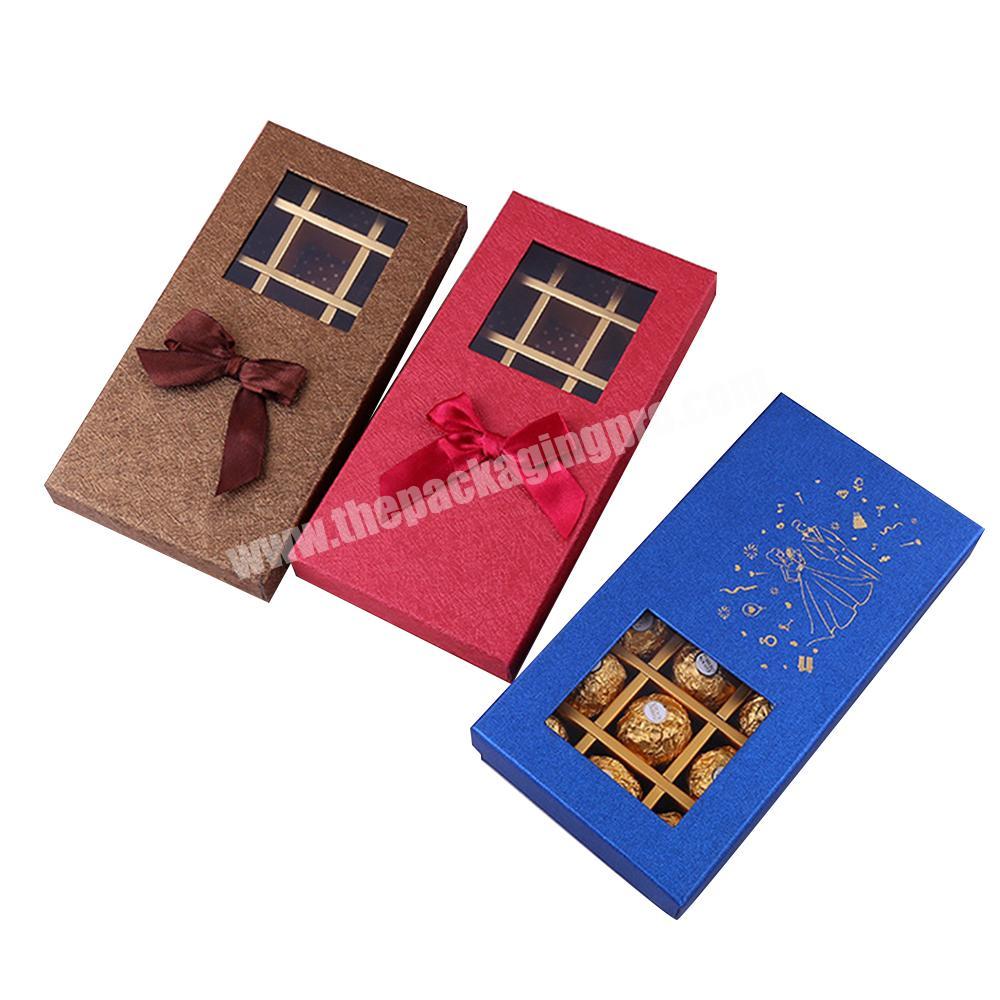 Wholesale custom printing luxury chocolate truffle packaging macaron cardboard empty paper box with PVC window