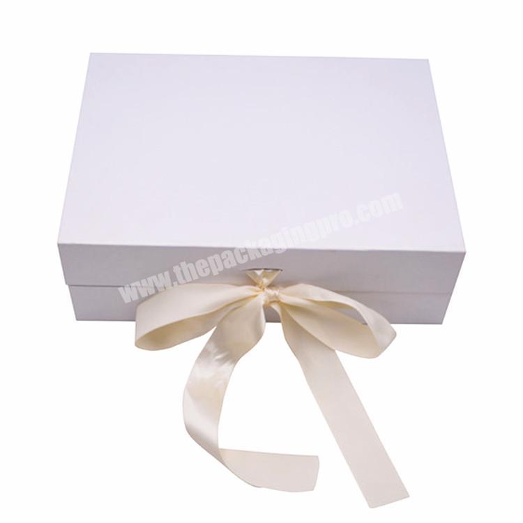 Wholesale custom printing  luxury wedding favors gift flip box dresses packaging magnetic foldable box with ribbon