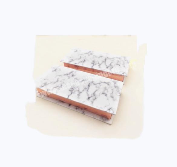 Wholesale custom printing marble empty  package mink eyelashes packaging boxes