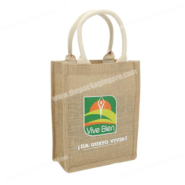 Wholesale custom promotional  eco friendly shopping jute tote bag