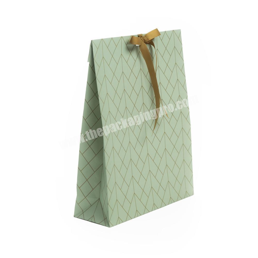 Wholesale custom retail gift paper bag with bow tie ribbon