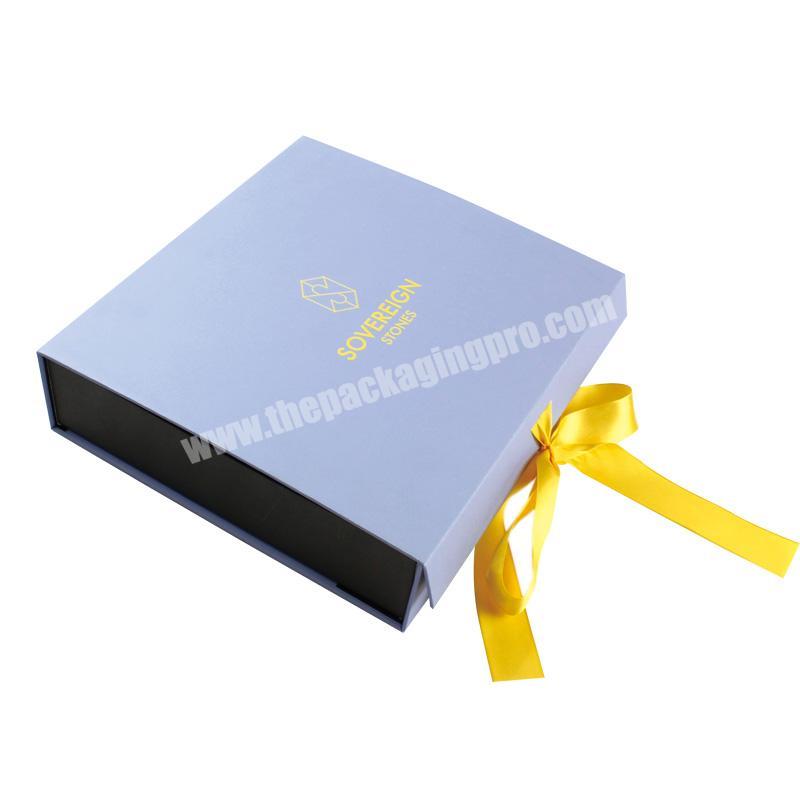 Wholesale Custom Romantic Wedding Rigid Cardboard Gift Box with Ribbon
