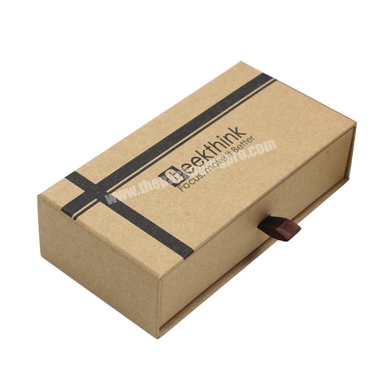 Wholesale custom size package drawer kraft paper watch box for gift
