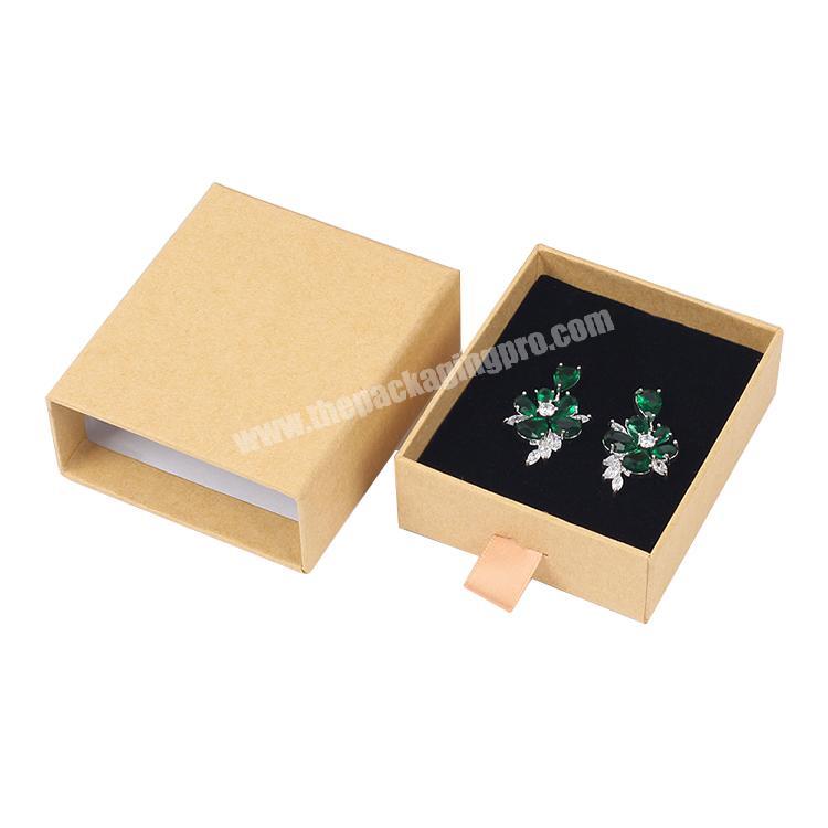 Wholesale custom size package hard paper earring bracelet cardboard drawer gift box for jewelry