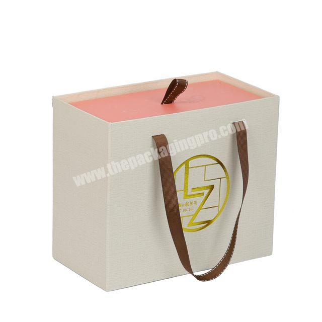 wholesale custom size packaging bags boxes with ribbon handle